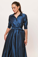 Antique White Jordana Shirt Maxi Dress Maxi Dress