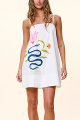 Seashell Melusine Mini Dress in Montecito Placed Print Mini Dress