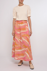 Lavender Porto Maxi Skirt in Pink Reverie Print Maxi Skirt