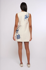 Light Gray Tiffany Mini Dress in Kimber Embroidery Mini Dress