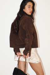 Antique White Parkway Suede Jacket Jacket