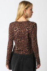 Beige Kimery Knit Cardigan in Leopard Cardigan