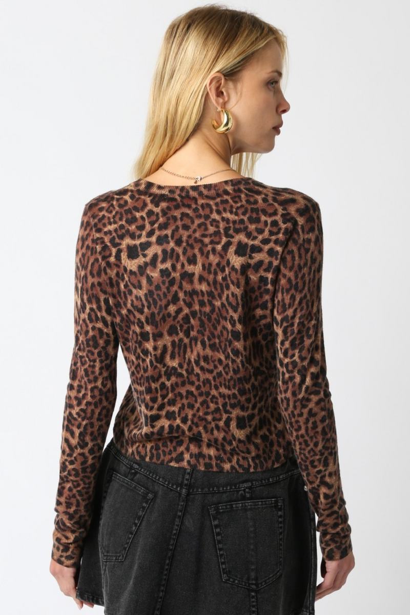 Beige Kimery Knit Cardigan in Leopard Cardigan