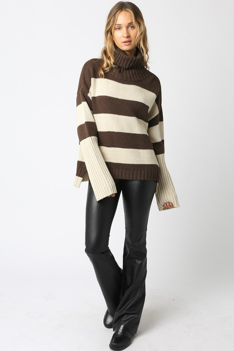 Lavender Shep Striped Turtleneck Sweater Sweater