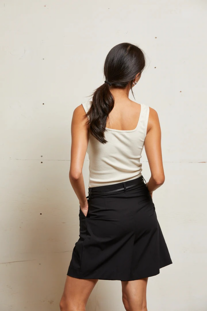 Light Gray Kaitlyn Lux Rib Binded Tank Tank