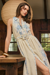 Dark Slate Gray Juniper Maxi Dress in Iris Watercolor Maxi Dress
