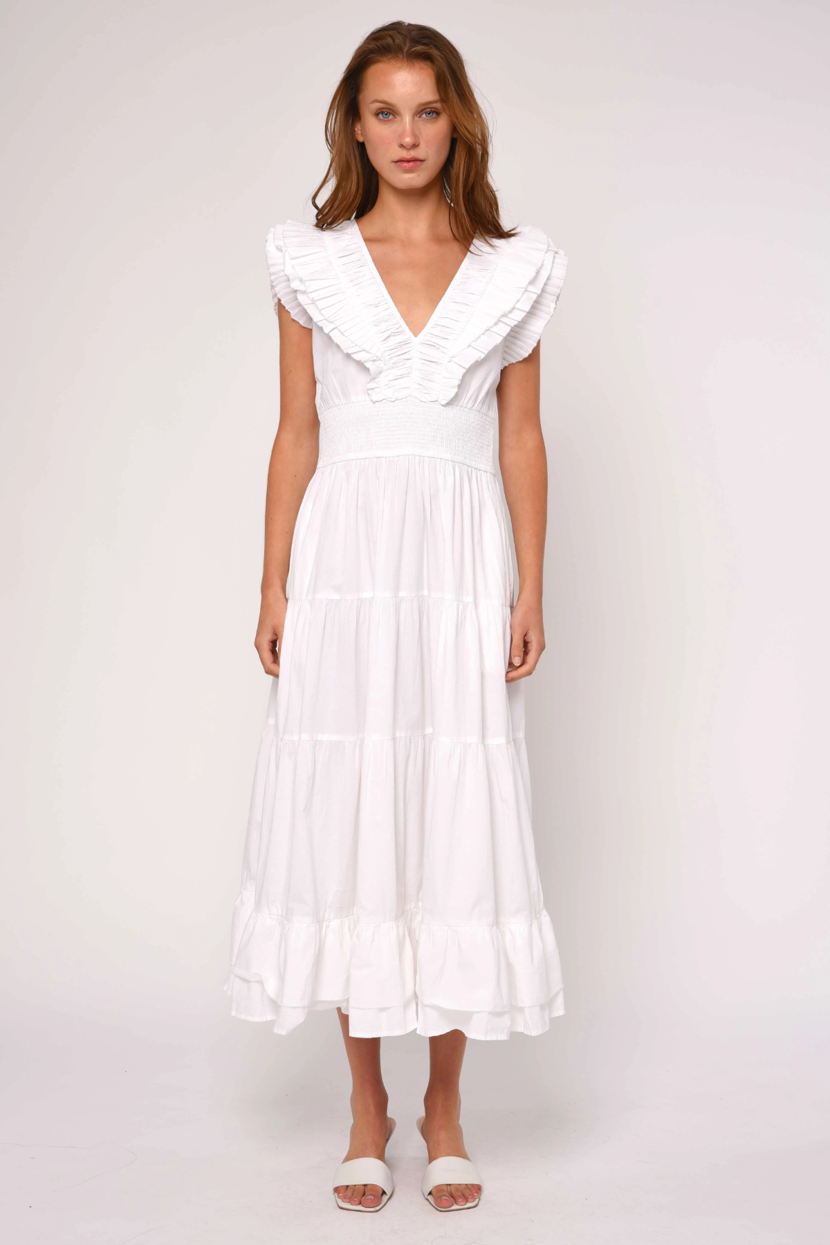 white spring midi dress Maribel Midi Dress in Bright White S