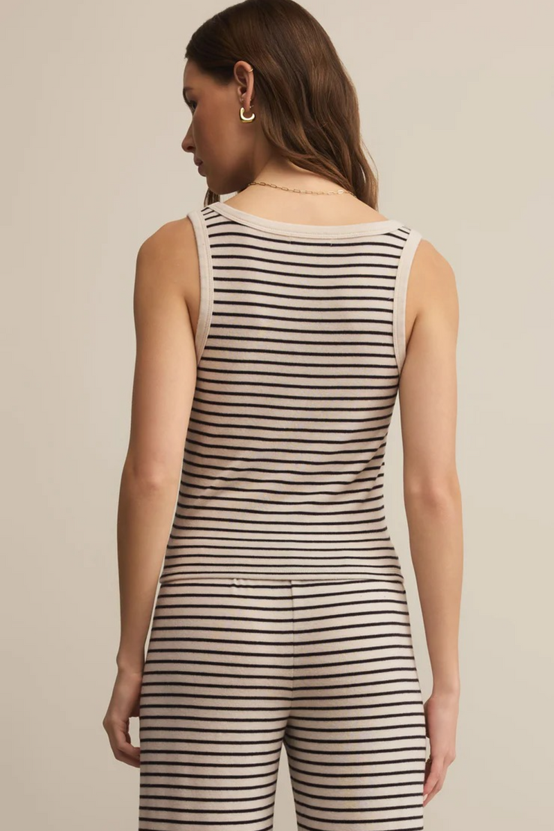 Gray Luxe Striped Tank Tank Top