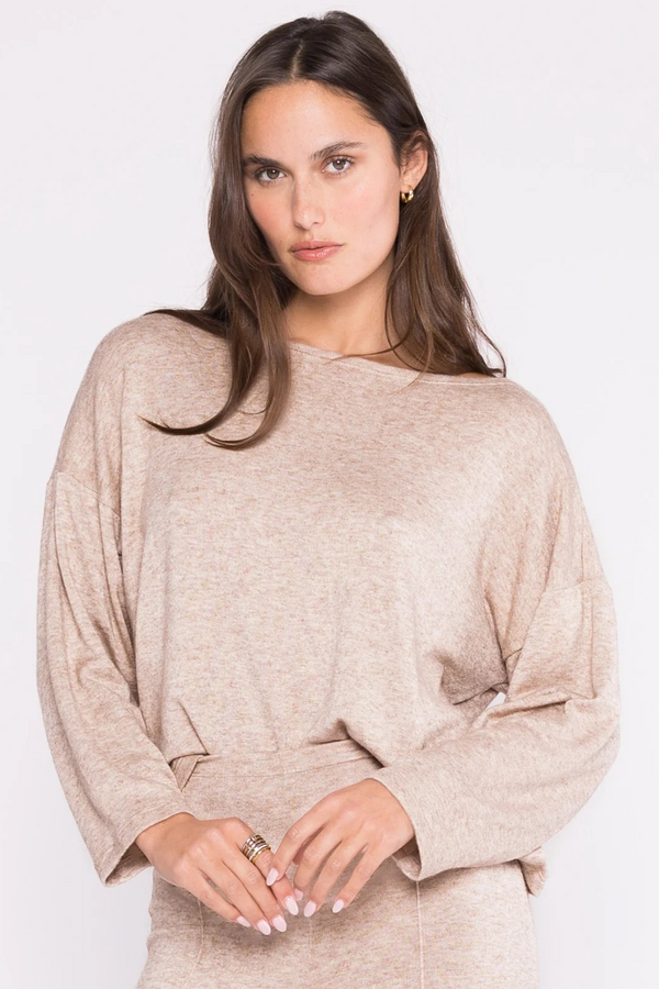 Light Gray Sweater Boat Neck Top Sweater