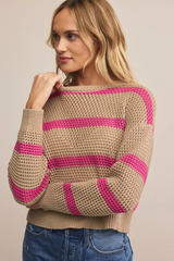 Tan Broadbeach Striped Sweater Sweater