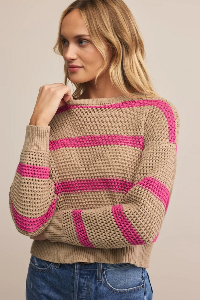 Tan Broadbeach Striped Sweater Sweater