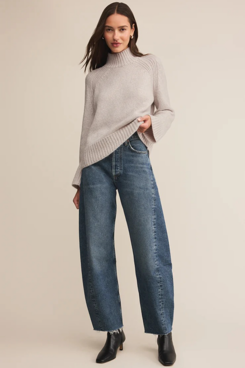 Light Gray Emerge Mock Neck Sweater Sweater