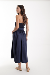 White Smoke Ines Knit Combo Dress Midi Dress