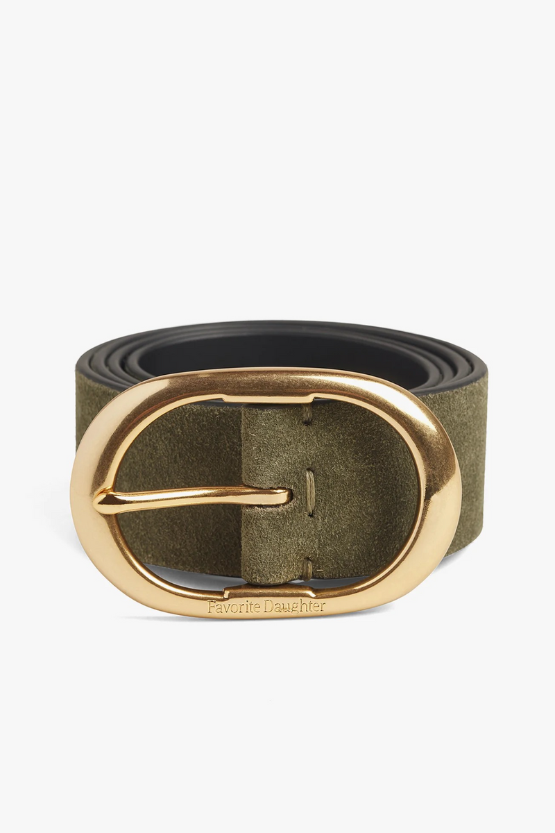Dark Olive Green The Suede Jean Belt Belt