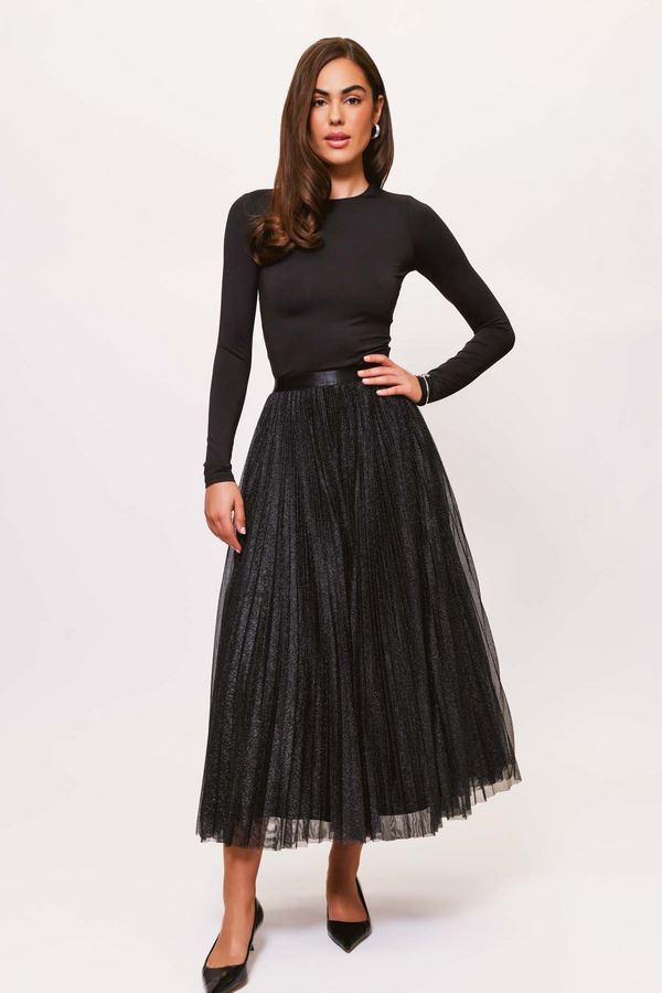 Dark Slate Gray Roma Sparkle Skirt Midi Skirt