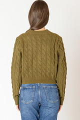 Beige Heartland Cable Knit Cardigan Cardigan