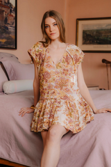 Rosy Brown Rae Mini Dress in Kentish Floral Print Mini Dress