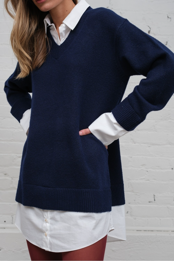 Black Franklin Sweater Shirt Dress Mini Dress