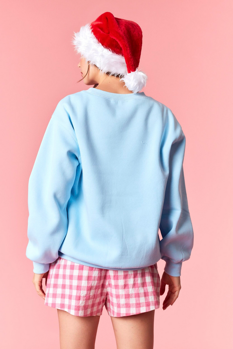 Thistle Holly Jolly Embroidered Fleece Sweatshirt Sweatshirt