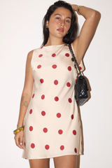 Antique White Backstage Polka Dot Mini Dress Mini Dress