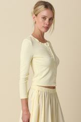 Gray Nolan Crop Button Top Cardigan
