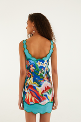 Lavender Garden Of Life Scarf Multicolor Mini Dress Mini Dress