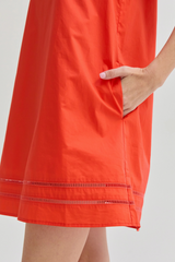 Light Gray Reese Lattice Trim Poplin Mini Dress Mini Dress