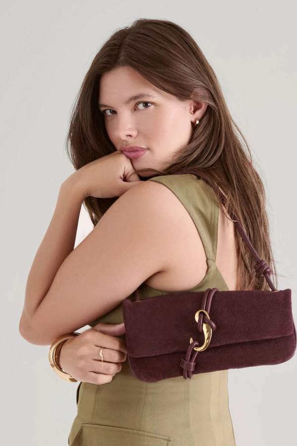 Gray Alice Slant Baguette purse