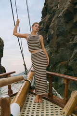 Black Emori Striped Muscle Tank Tank