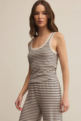 Gray Luxe Striped Tank Tank Top