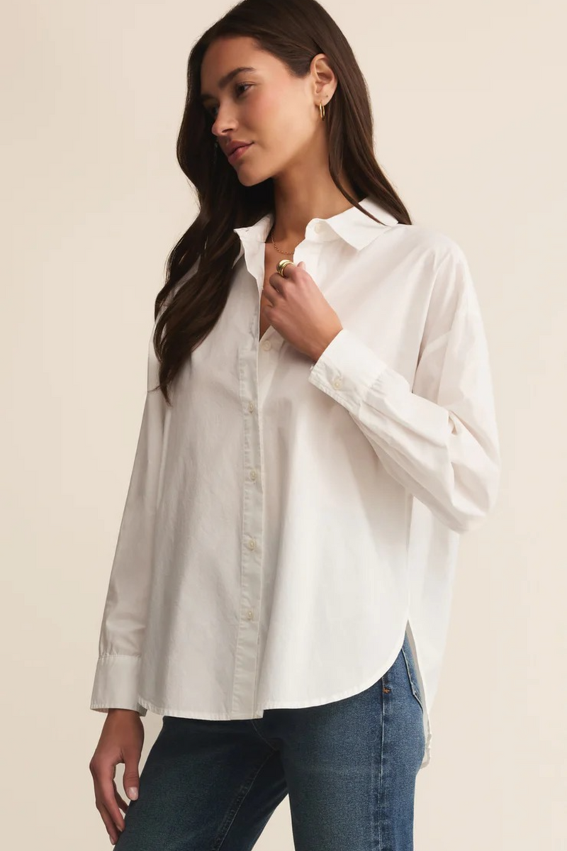 Light Gray Elevated Poplin Shirt Shirt