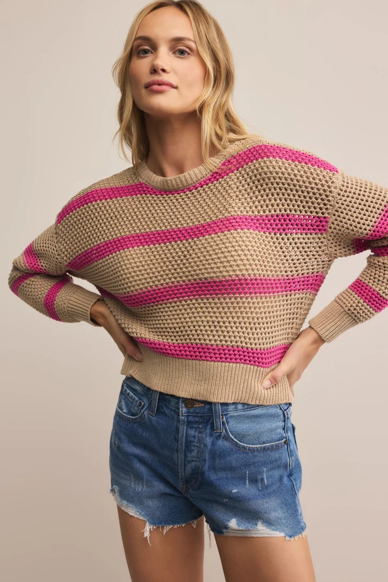 Gray Broadbeach Striped Sweater Sweater