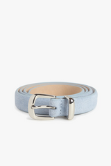 White Smoke The Dottie Belt in Soft Blue/Polished Belt