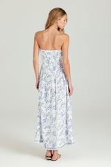 Light Gray Dune Dress in Azure Bloom Pri Maxi Dress