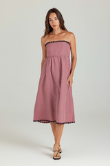 Gray Logen Dress in Summerhouse Plaid Midi Dress