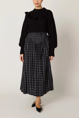 Light Gray Amber Ankle Skirt in Saul Midi Skirt