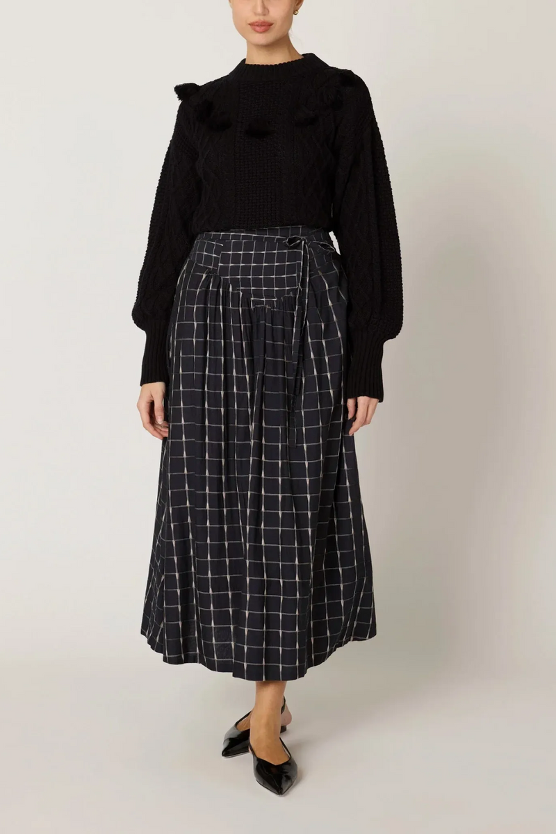 Light Gray Amber Ankle Skirt in Saul Midi Skirt