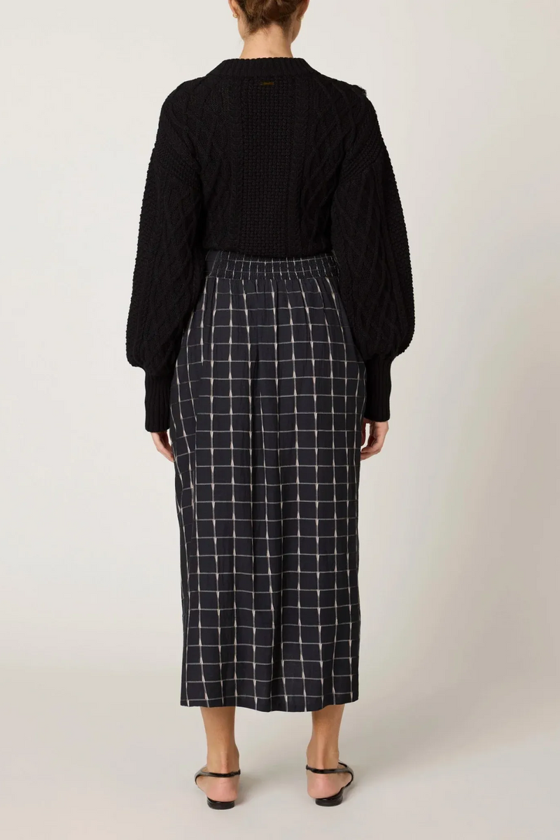 Black Amber Ankle Skirt in Saul Midi Skirt