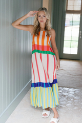 Light Gray Charlie Striped Maxi Dress Maxi Dress