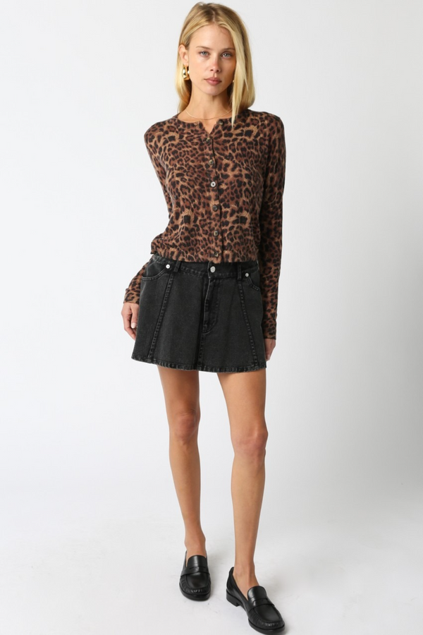 Lavender Kimery Knit Cardigan in Leopard Cardigan