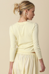 Tan Nolan Crop Button Top Cardigan