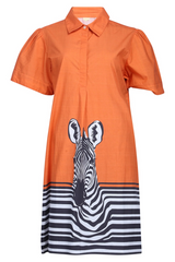 White Smoke Athena Mini in Zebra Orange Mini Dress