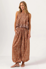 Misty Rose Elisse Balloon Joggers in Floral Vine Pant