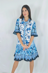 Light Gray Lisbon Mini Dress in Menagerie White Mini Dress