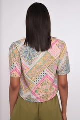 Lavender Jamie Top in Rosabelle Patchwork Print Top