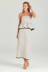 Light Gray Polka Dot Davis Top Top