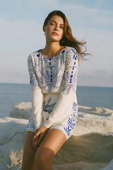 Gray Tahina Airy Palm Mini Dress Mini Dress