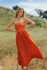 Dark Khaki Sunsought Strapless Midi Dress Midi Dress