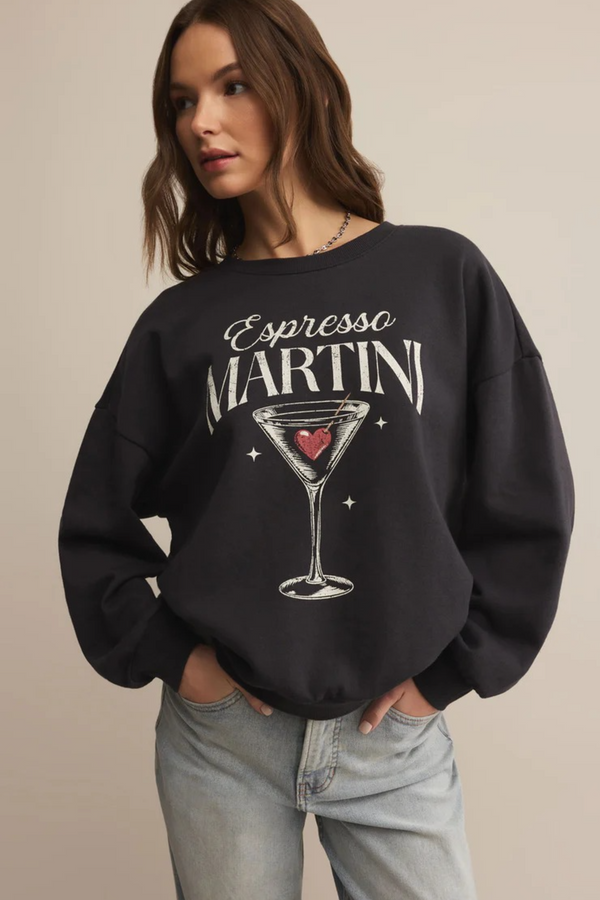 Gray Oversized Espresso Martini Sweatshirt Sweatshirt