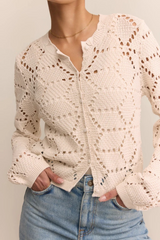 Light Gray Rosalyn Sweater Cardigan Cardigan